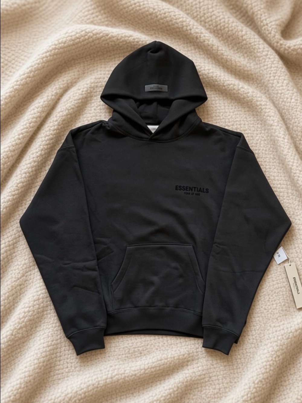ESSENTIALS Fear of God Black Pullover Hoodie